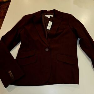 Women's NWT Size 10 Lined Burgundy Blazer NY&C